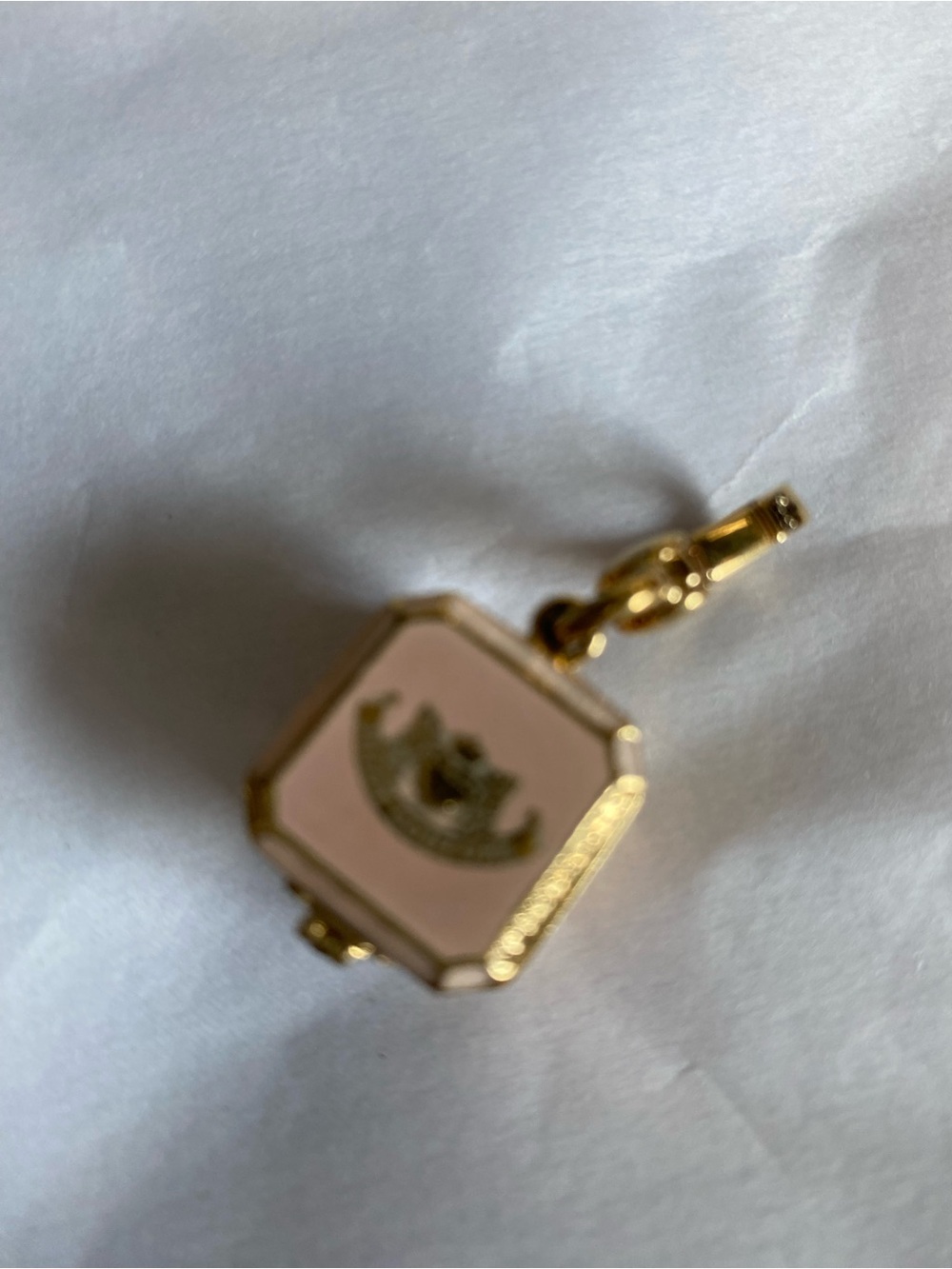Juicy Couture Pink Box Charm w/ Crystal Heart.